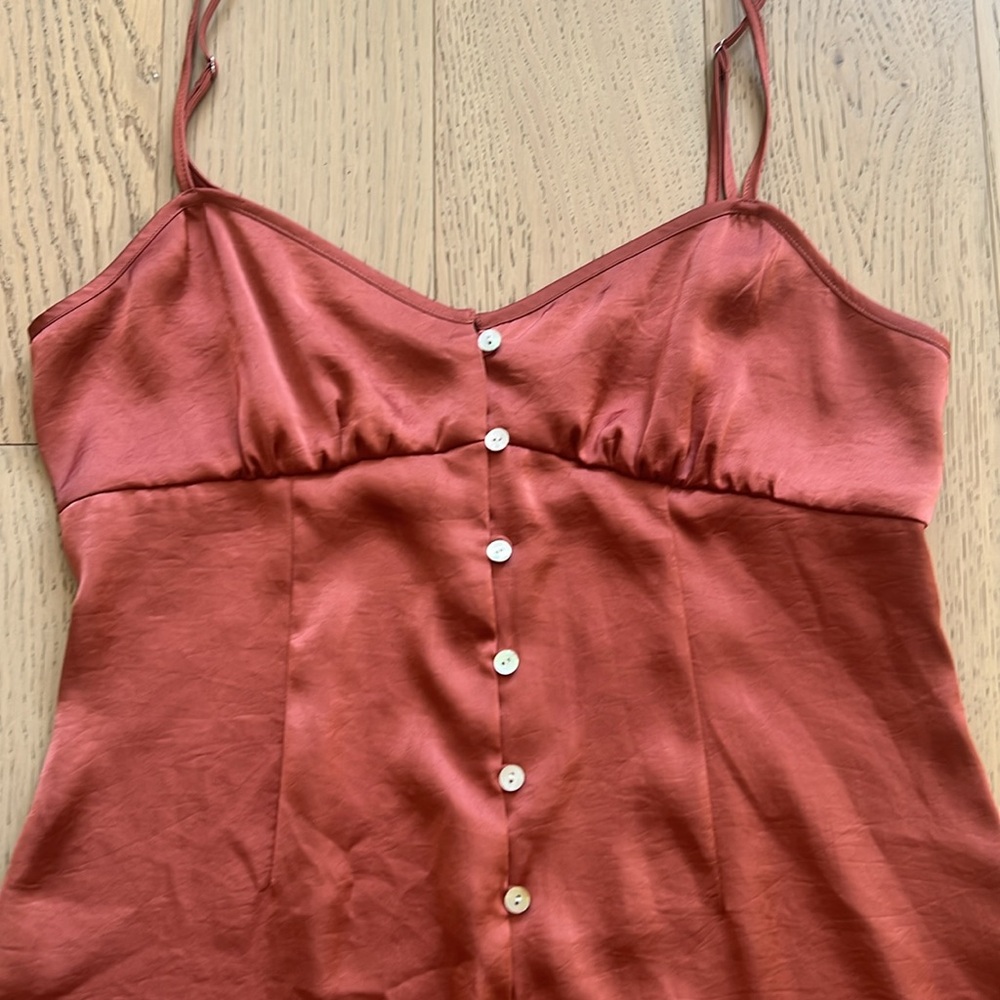 Wilfred Terracotta Button-Front Dress